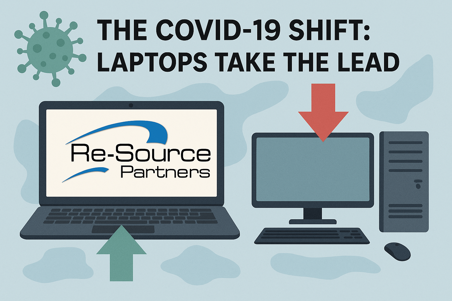 Arrow up on laptops, arrow down on desktops