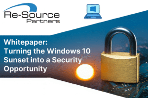 A padlock with a city sunset in the background