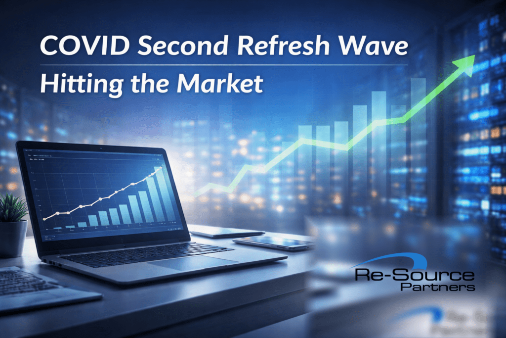 Covid Second Wave Article with Laptop and Arrow pointing up